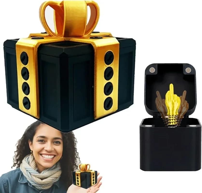 Boîte cadeau pop-up au milieu, bureau créatif, décoration de maison, cadeaux, nouveauté au doigt du milieu, cadeau de farces amusant de noël