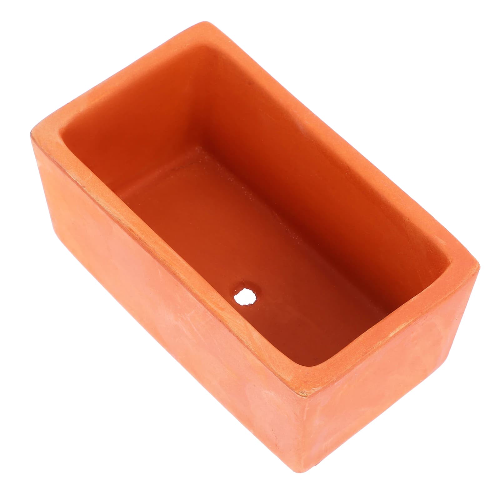 Pot de fleur rectangulaire en terre cuite, jardinière en argile de 12cm avec trou de Drainage, récipient en poterie pour plantes de jardin, bricolage, rebord de fenêtre intérieur