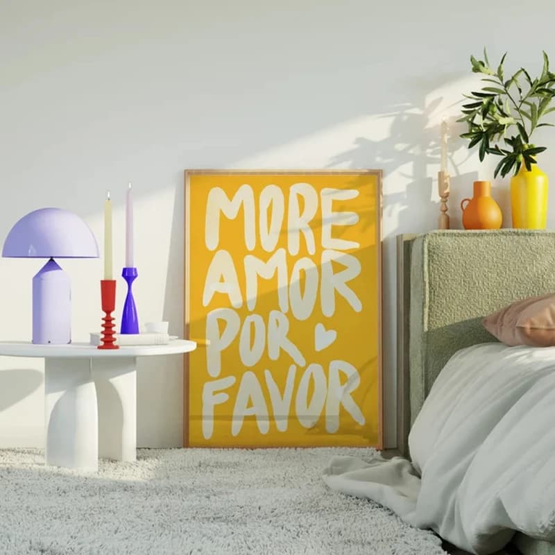 Affiche maximaliste plus Amor Por faveur impression mur Art soleil moderne éclétique mur Art affiches salon chambre décoration