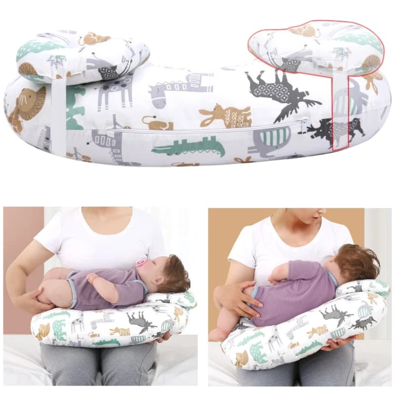 Oreiller d'allaitement multifonctionnel en coton pur, soutien lombaire, oreillers de grossesse lavables, oreiller d'allaitement pour nouveau-nés, cadeaux pour mamans