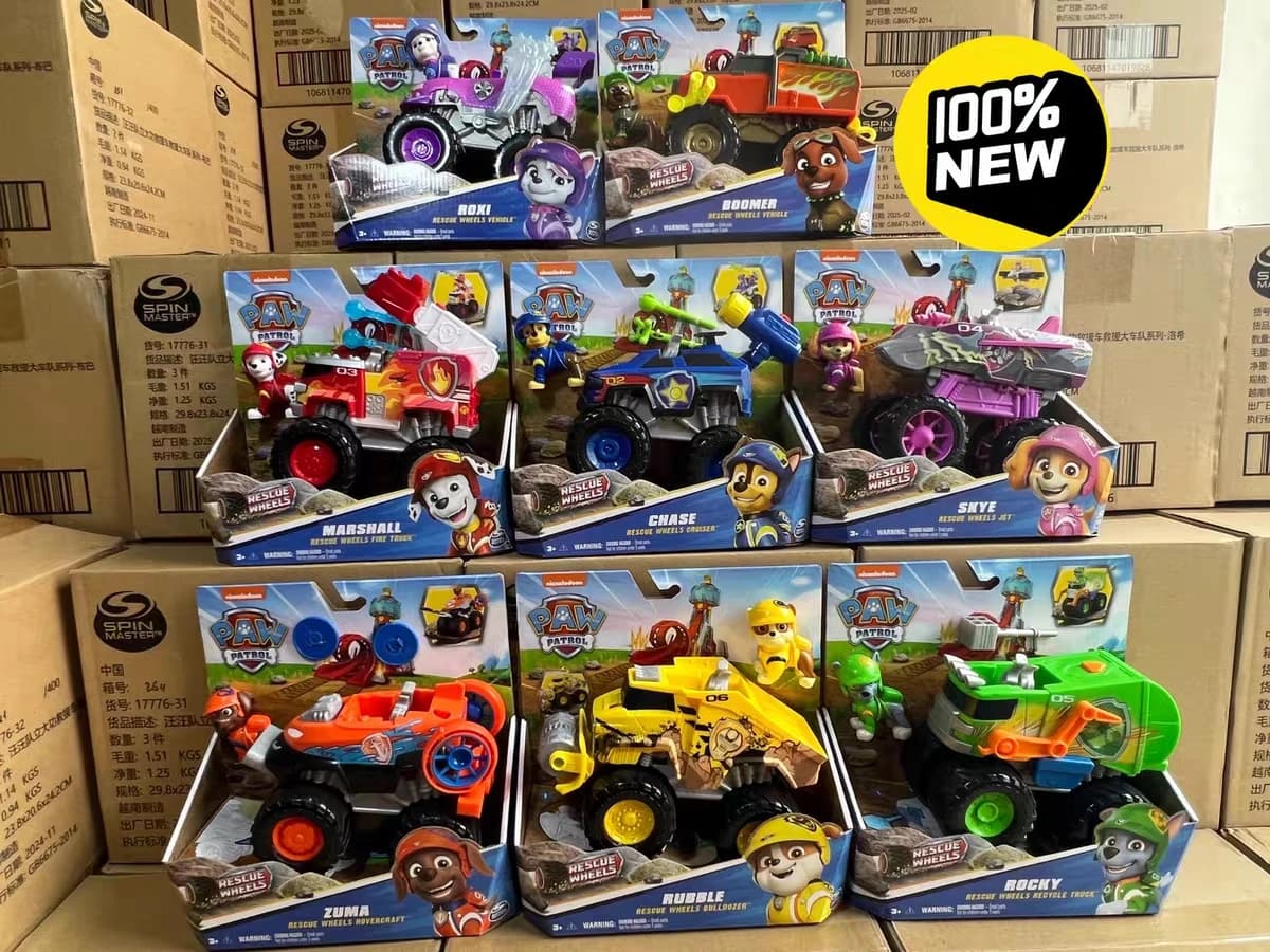 Jouet véhicule Pat'Patrouille avec figurines de collection : Chase, Marshall, Rocky, Roxi, Skye, Boomer, Zuma, Rubble