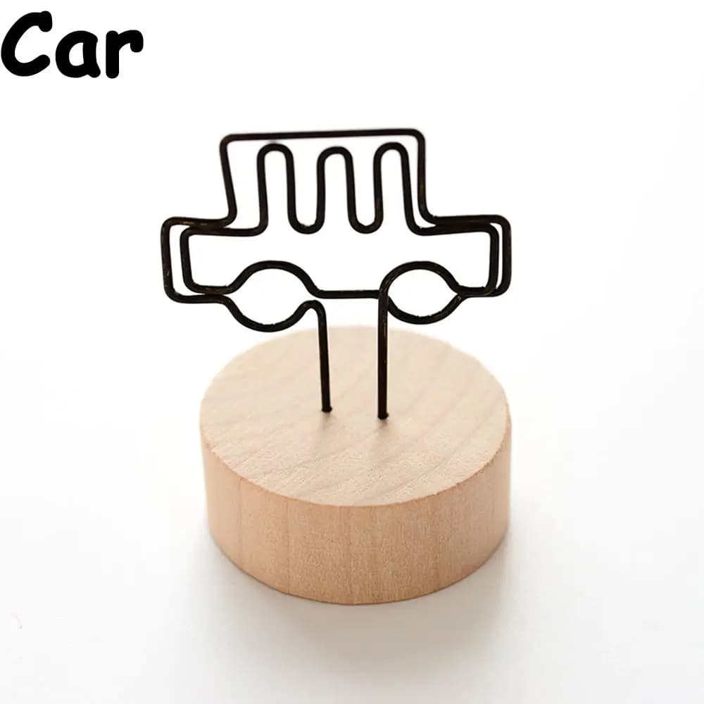 1 PC Décoration de fête, Décoration d'intérieur, Ornement de bureau, Support de message, Pince à photo, Cadre photo, Support rond en bois