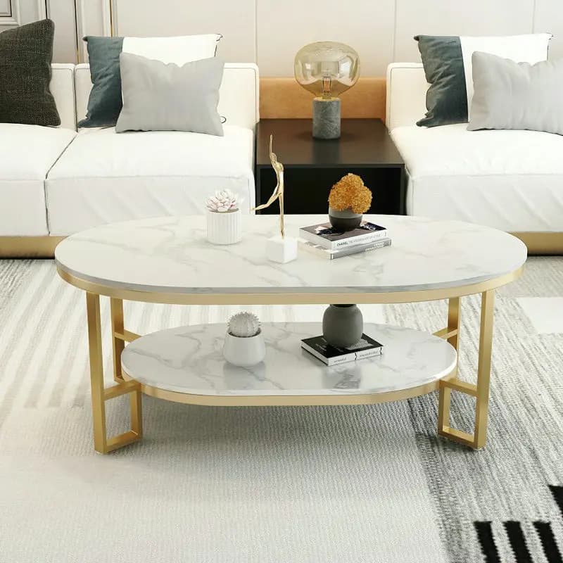 Table Basse moderne du milieu du siècle, ovale, classique, nordique, tendance, Table De beauté esthétique, meubles De Salon pour la maison