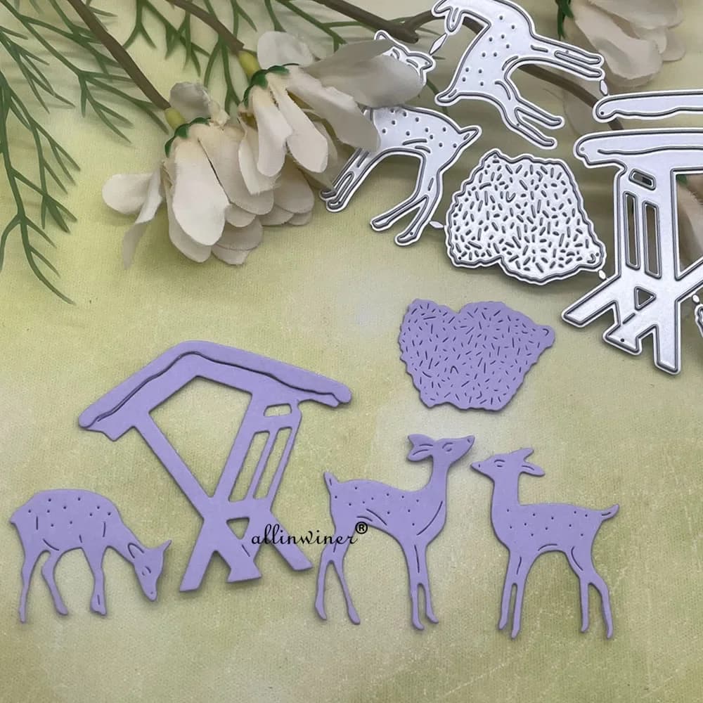 Matrices de découpe en métal Deer House pour la décoration