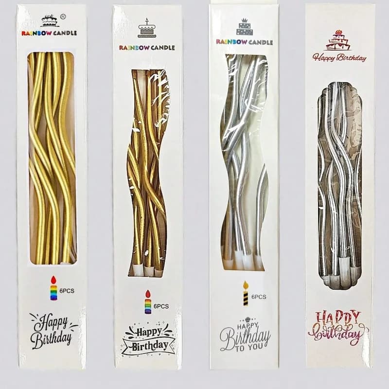 1 Boîte de Bougies Courbes pour Gâteaux, Décoration de Gâteaux d'Anniversaire, Baby Shower, Révélation du Sexe, Décoration de Cupcakes, Fournitures Décoratives pour Mariages et Fêtes