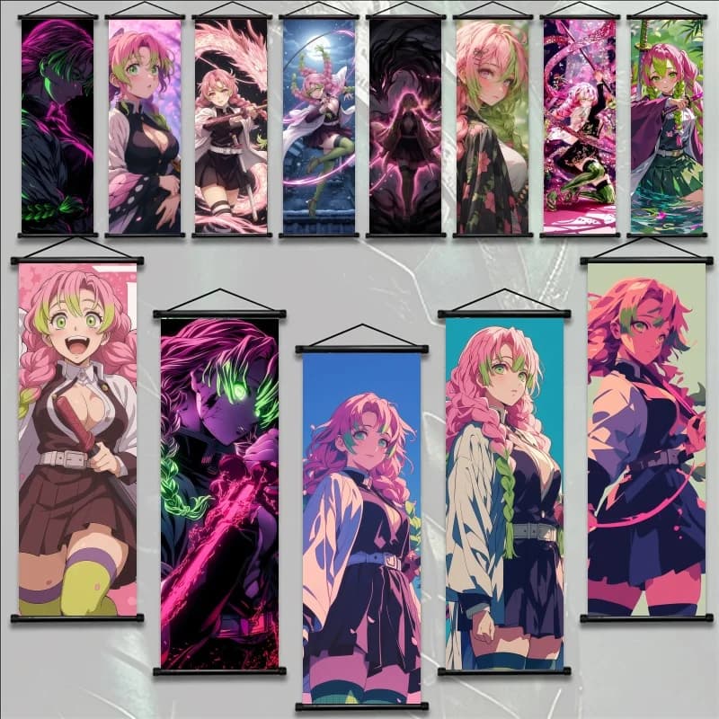 Affiche murale en tissu Demon Slayer Mitsuri Kanroji