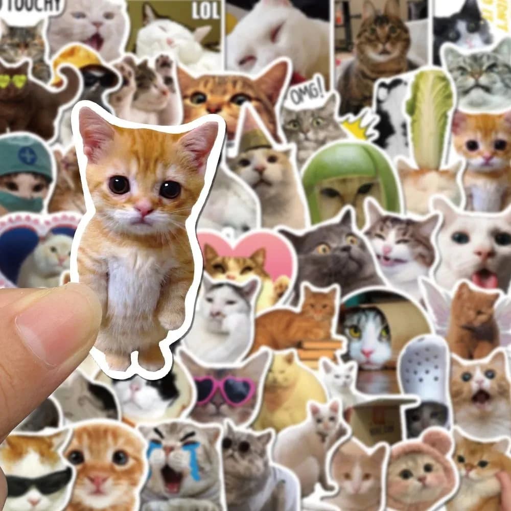 Autocollant esthétique en PVC Kawaii Love Cat pour enfants, décoration coréenne pour enfants, scrapbooking, papeterie, fournitures scolaires pour enfants, 10 pièces, 30 pièces, 50 pièces