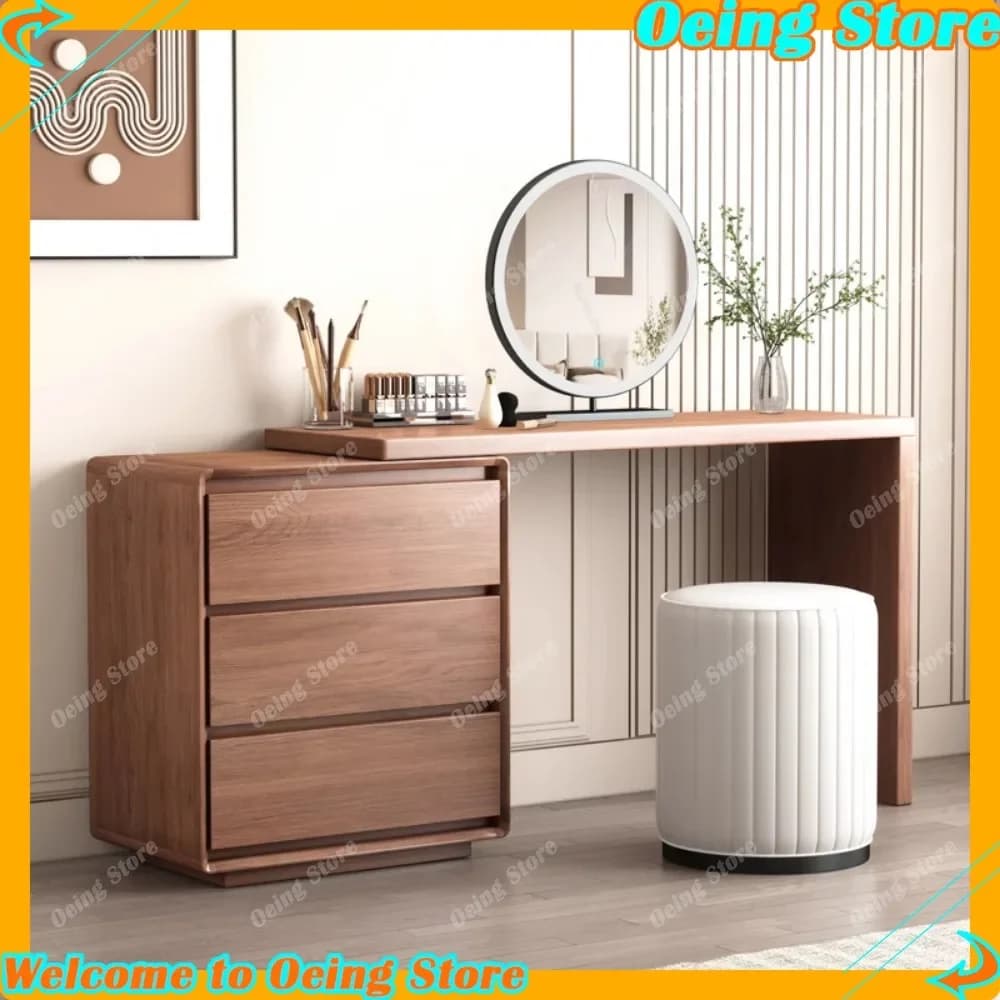 Affichage moderne coiffeuse chambre femmes européen rangement coiffeuse miroir Unique Camas Y Muebles accessoires pour la maison