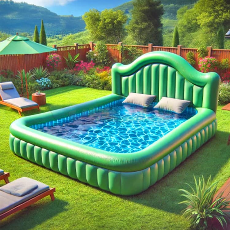 Loisirs aquatiques et divertissement, dos rond au-dessus du sol, flotteurs de piscine, lit flottant gonflable multi-personnes avec oreillers