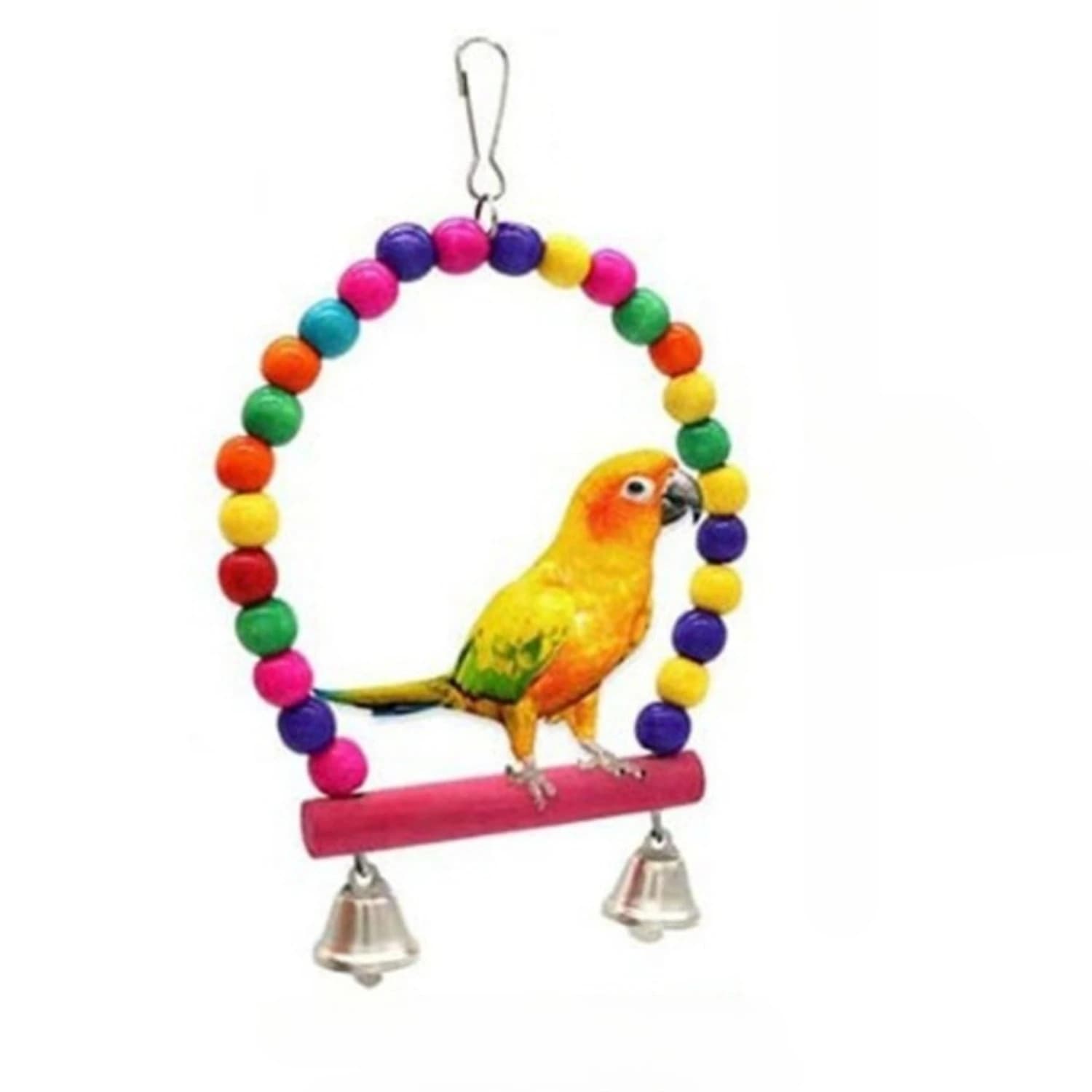 Jouets pour oiseaux et perroquets, Cage à oiseaux pivotante, décoration miroir, carillons éoliens, accessoires pour oiseaux, jouets pour oiseaux