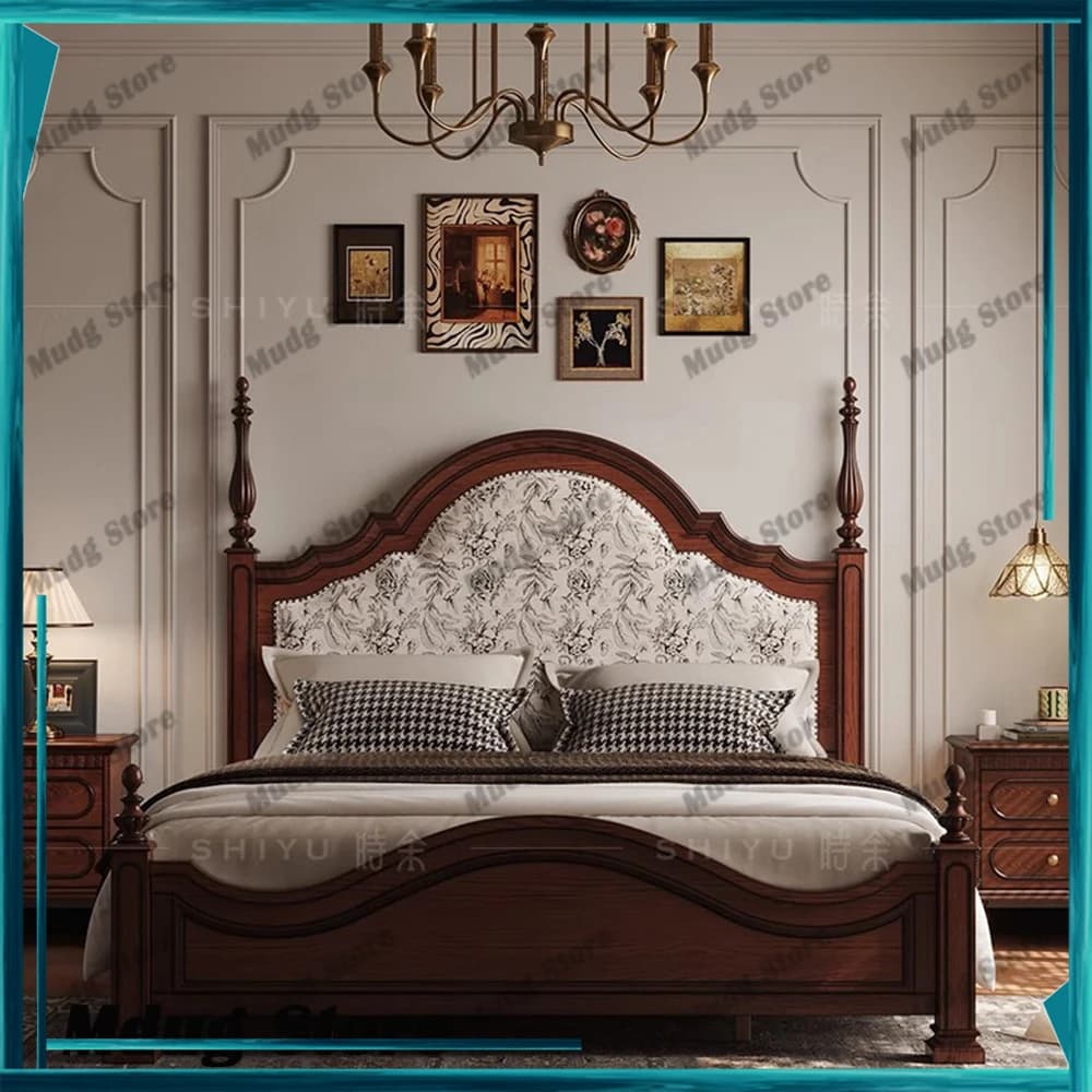 Lit minimaliste rembourré Vintage Unique français luxe cadre De lit Double Cama De Lujo Para dortoir meubles accessoires