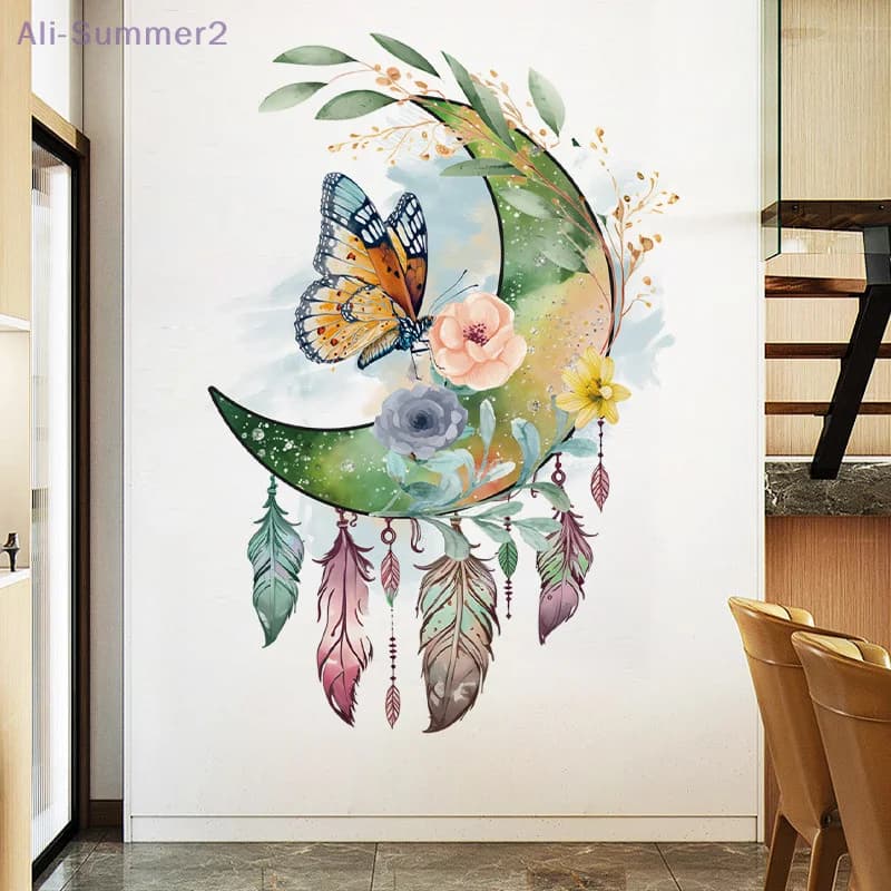 Autocollant mural attrape-rêves papillon