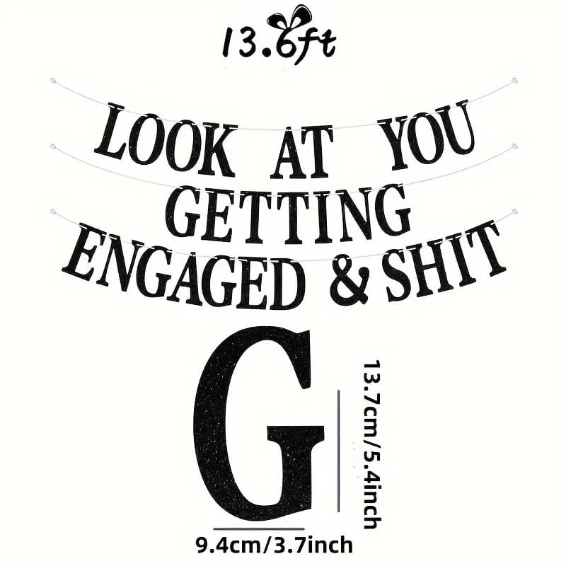 Look At You Dimensions Alexaged & Sh * t Banner, Bride To Be Decoration, Dimensions diversifiées, Cadeau pour les mariées, Fiançailles, Mariage, Brial Shower