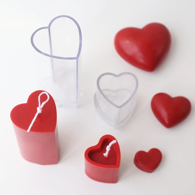 Moule à bougie coeur en acrylique 3D, fournitures d'artisanat, bricolage, aromathérapie, avertissement, moule à chocolat, kit exécutif de bougie, cadeau de la fête des léons, décoration d'intérieur
