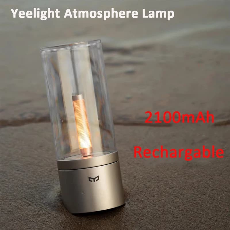 Lampe à bougie rechargeable Yeelight, lumière d'ambiance, veilleuse LED, lumière chaude 1800K, gradation rotative progressive, charge Type C