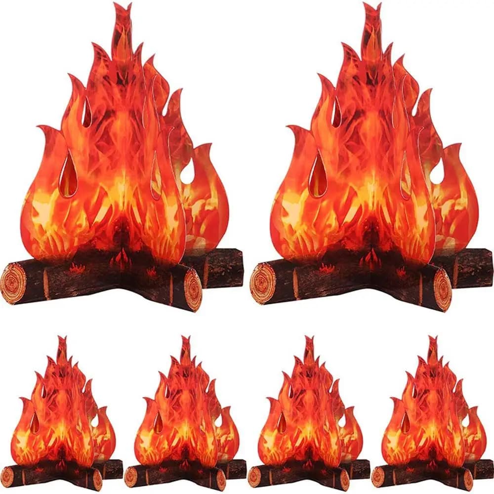 Faux feu de Camping sûr, torche, décor de fête, feu de joie artificiel, décoration d'halloween, carton de feu de camp, flamme en carton