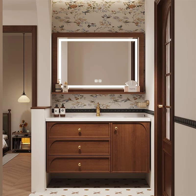 Armoire de salle de bain sur pied en bois, modèles d'évier, rangement moderne, tiroirs, miroir, Gabinete Banheiro, accessoires de maison