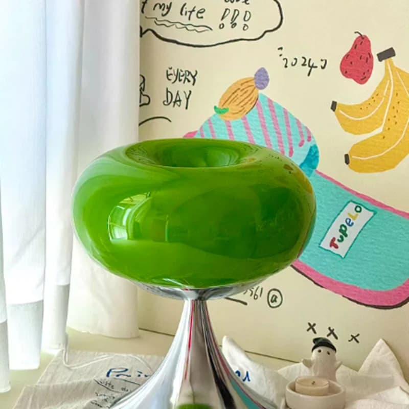 Lampe de table vintage en verre de Murano, feuille verte, style rétro, lampe de chevet, lumière douce à 3 tons pour la maison, la chambre, le bureau, la décoration d'hôtel
