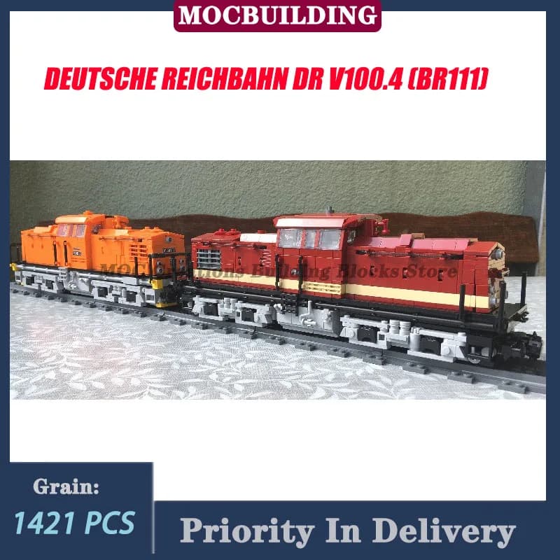 Locomotive universelle ferroviaire DR V100.4 (BR111), bloc de construction, Train de Transport MOC V100.1, jouet de Collection, cadeau