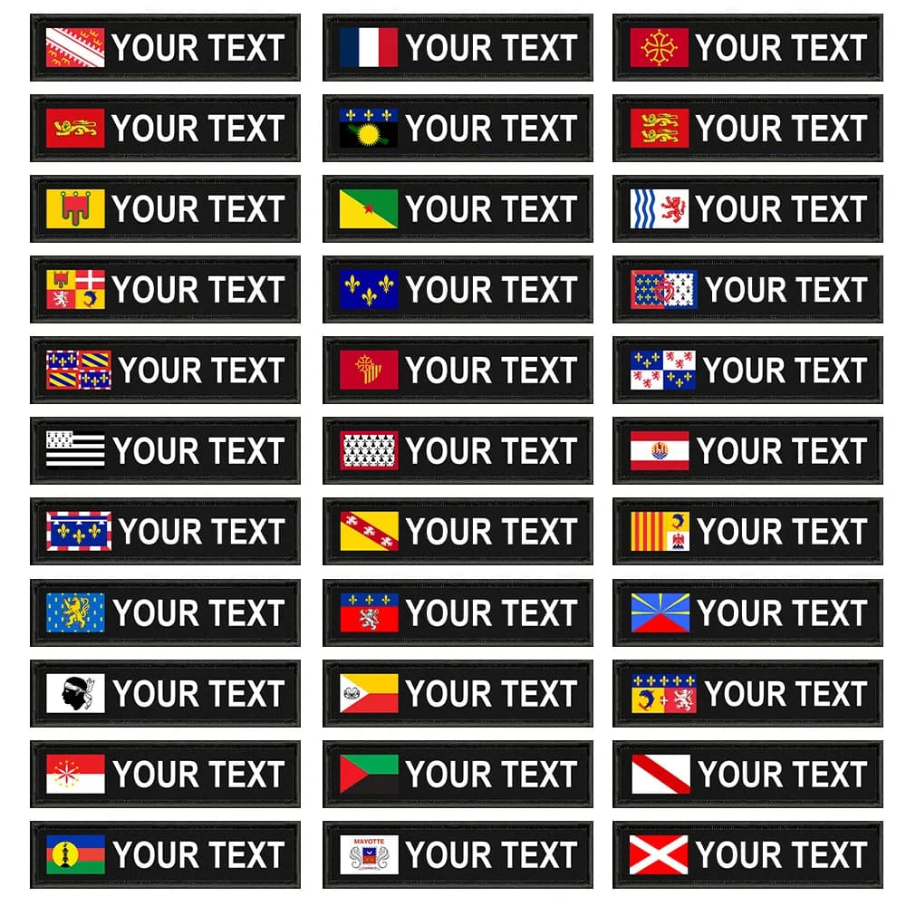 Écusson personnalisé drapeau de l'État français avec nom