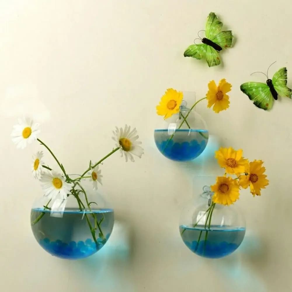 Vase mural en verre transparent pour terrarium hydroponique, aquarium, plante en pot, pot de fleur, diamètre 8cm, 10cm, 12cm, 13cm, 15cm