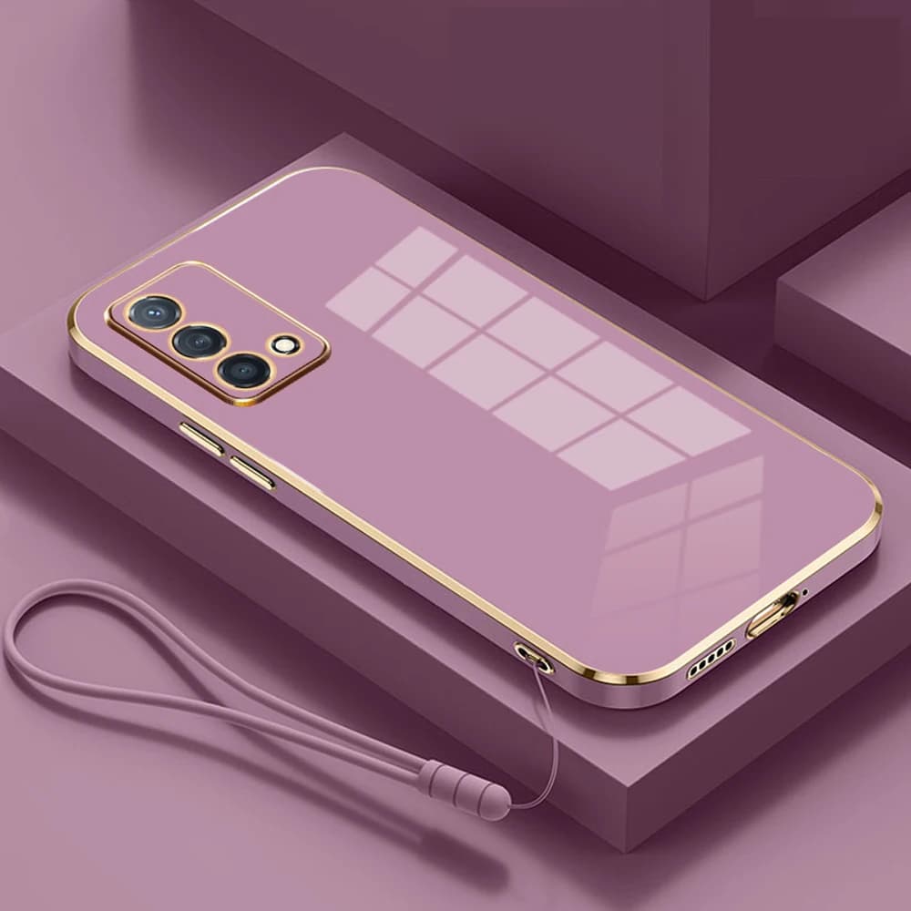 Coque de téléphone plaquée carrée de luxe