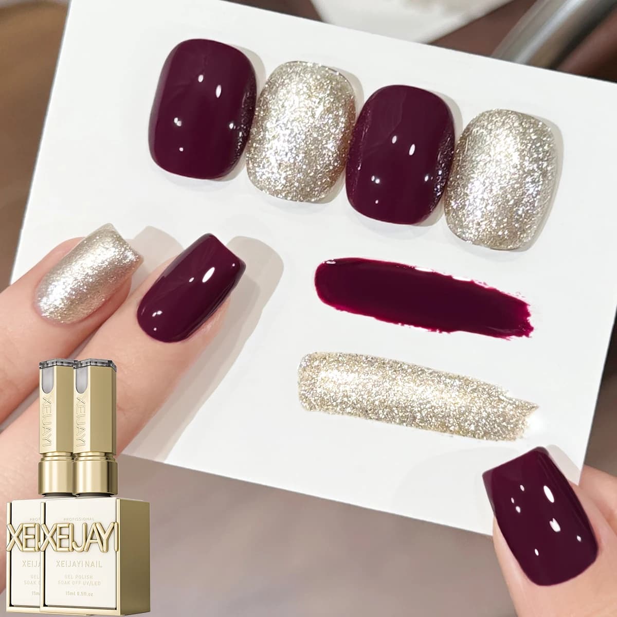 Nouvelle Collection Printemps 2025 – Kit de 2 Couleurs de Gel UV/LED pour Ongles 15ml – Idéal pour Salons et Tendances Féminines