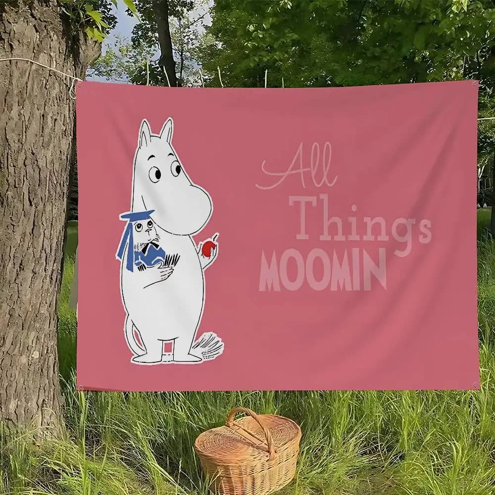 Drapeau décoratif Moomins Anime pour salon, maison, dortoir, bannière décorative artistique pour la maison