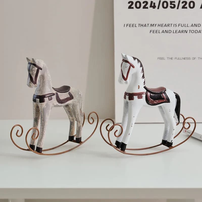 Ornement de cheval en bois rétro nordique, accessoires de bureau créatifs, ornement de bureau, décoration de chambre d'enfant, artisanat, cadeau de décoration d'intérieur