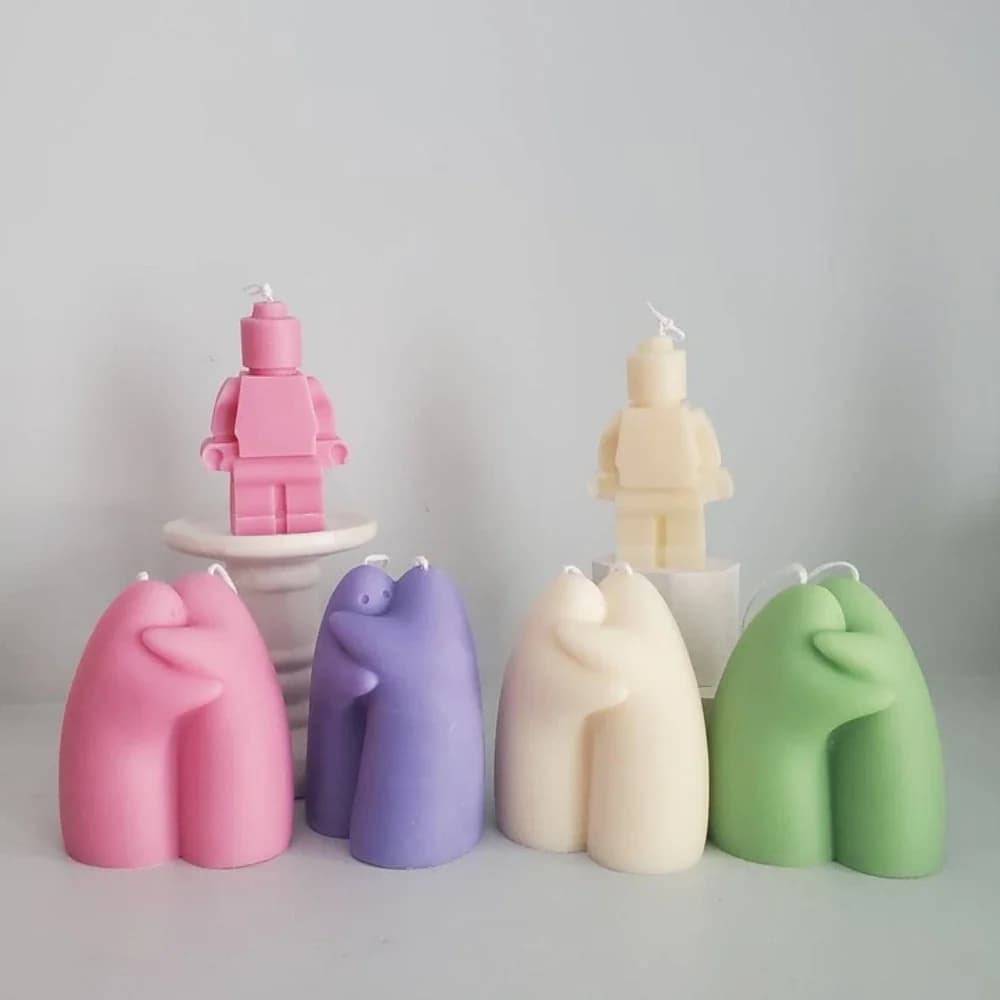 Moules à bougies en silicone pour ours en peluche, pilier à boule géométrique, moules en gypse, colonne à rayures, décor à la main humaine en résine, cadeaux en forme de colonne vertébrale HDPShape