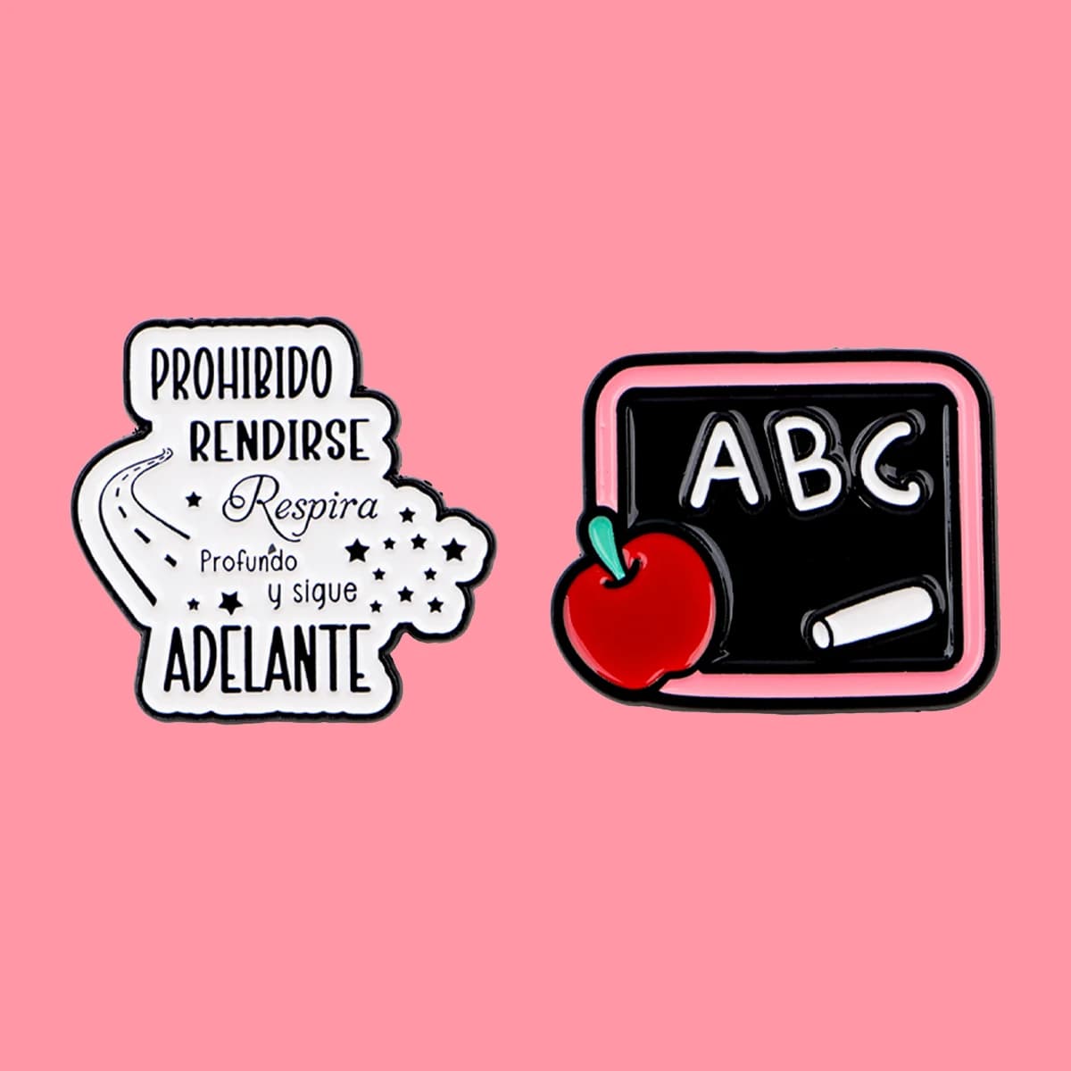 Broches émaillées avec citations motivantes espagnoles