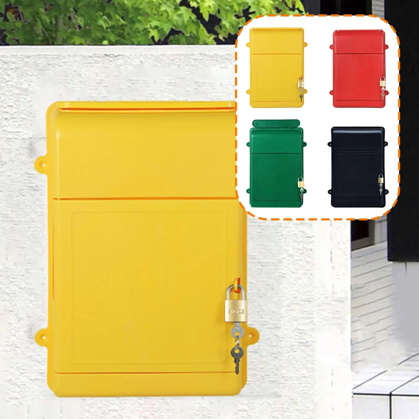 Boîte aux lettres murale avec serrure, boîte à lettres en plastique, organisateur de courrier, boîte aux lettres extérieure pour la maison et le bureau