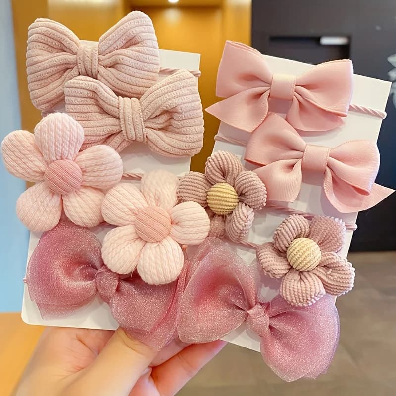 10 pièces de conception de fleur d'arc de Style mignon et doux, forte élasticité, neendommage pas les cheveux, adapté aux accessoires de cheveux de queue de cheval