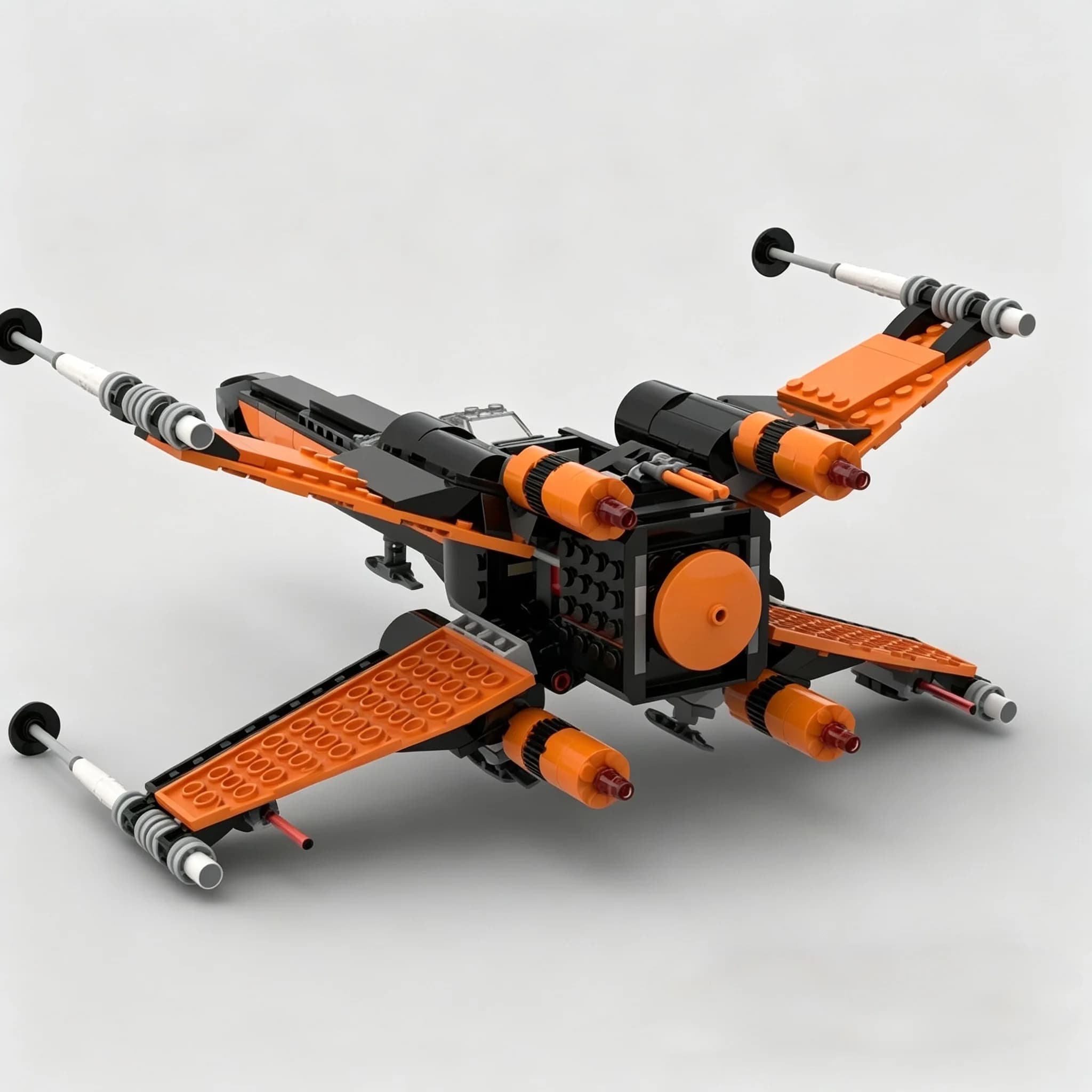 Modèle futuriste de chasseur spatial à quatre ailes à assembler soi-même, maquette statique d'avion de combat spatial armé, ornement de collection de bureau