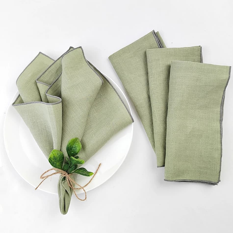 Lot de 10 grilles de serviette en lin 100% pur