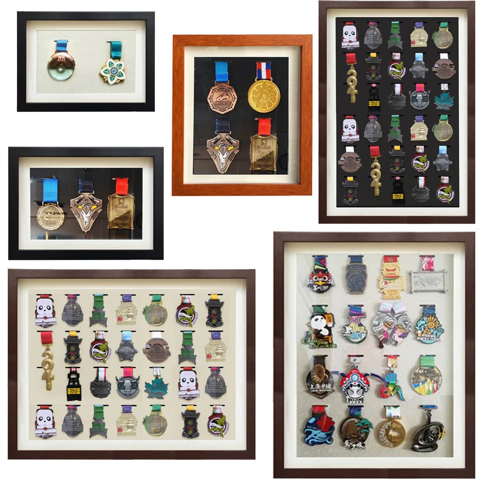 Présentoir de Médailles en Bois, Cadre Photo pour Exposition Militaire, Marathon, Natation, Football, Rangement de Médailles de dehors