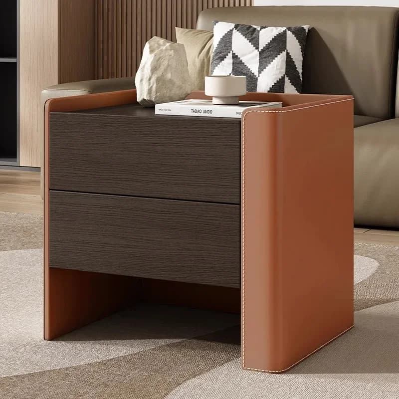 Table de chevet de luxe au design esthétique et raffiné, style nordique, avec rangement intégré, mobilier de chambre à coucher