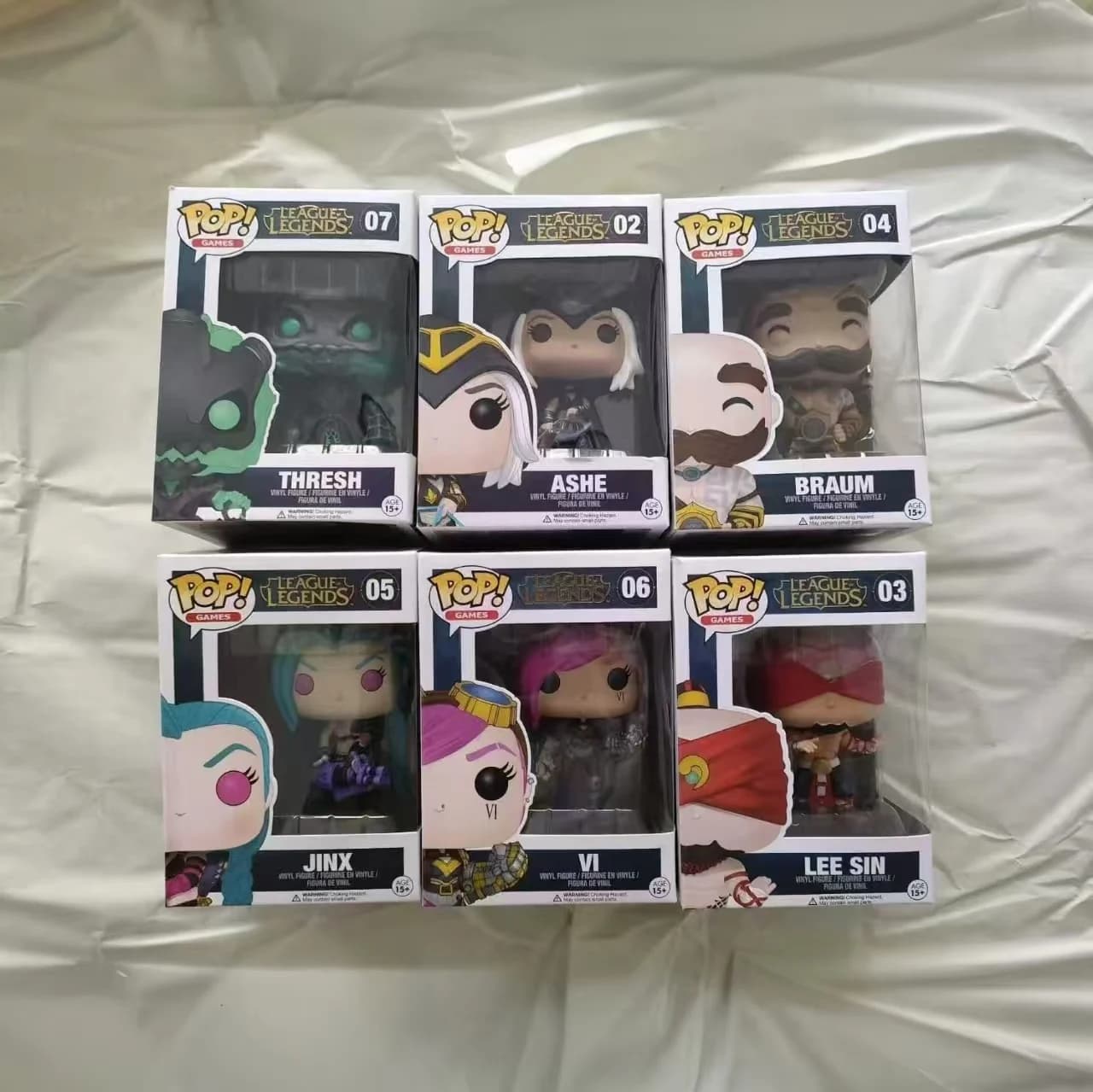 Figurine League Of Legends Ashe Lee Sin Braum Jinx Vi Thresh, figurines Funko Pop en vinyle, jouet à collectionner en édition limitée, cadeau