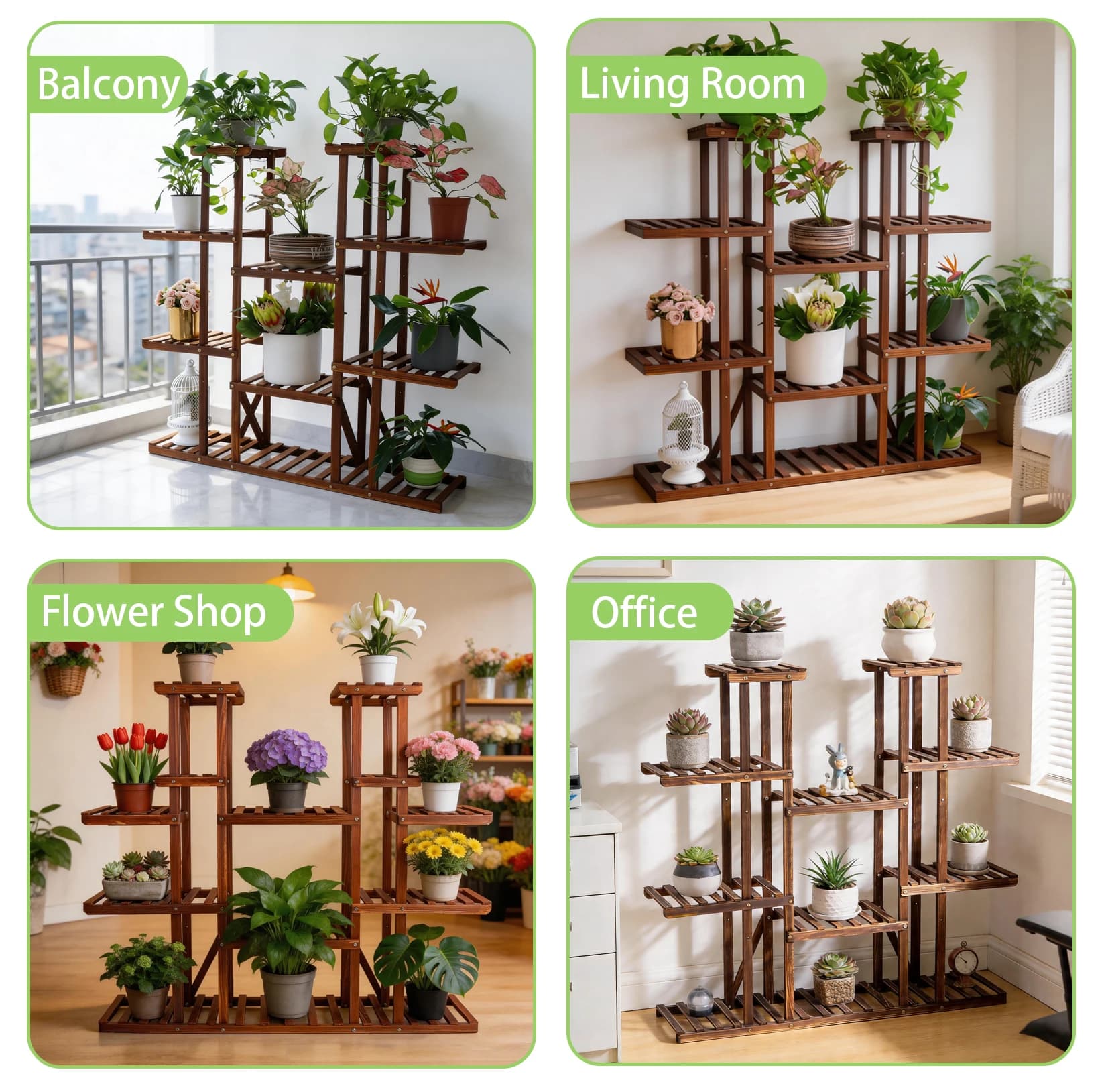 Étagère à plantes en bois