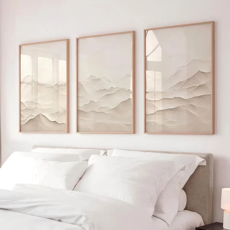 Lot de 3 tableaux muraux Japandi