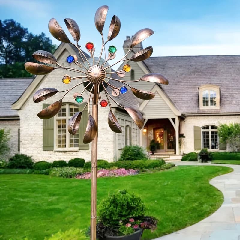 360 °   Moulin à vent rotatif de jardin, carillon à vent d'extérieur à énergie solaire, décor parfait pour les pelouses d'arrière-cour, cadeau de pendaison de crémaillère