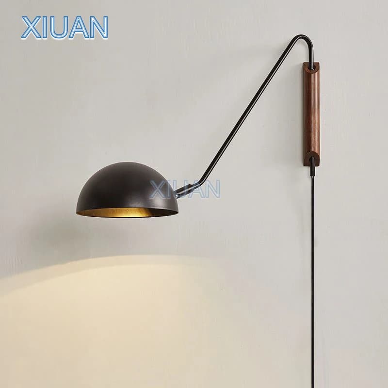 ScandinFrancesco-Applique Murale de oral et Minimaliste en Fer, Bras Pivotant Rotatif, Décor de Maison, Chambre à Coucher, Salon, Lampe de Lecture