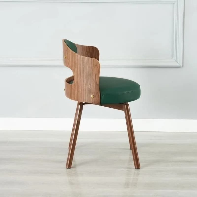 Chaise de salle à manger pivotante Vintage en bois massif, couleur Lnk vert marron, tabouret de Dressing français, fauteuil d'appoint, cuisine salle à manger
