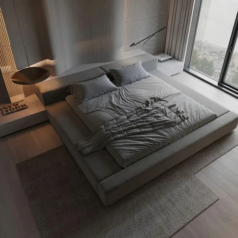 Lit Double vert esthétique moderne, meubles de chambre à coucher luxueux, ensemble complet, décoration de maison élégante, accessoires de sommeil de rêve