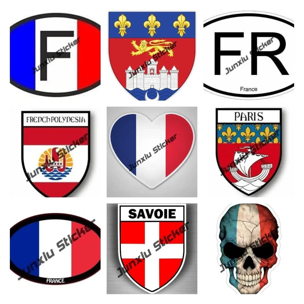 France blason vinyle décalcomanie Paris tour Eiffel Sardinia ville bouclier drapeau PVC accessoires pour voiture SUV pick-up camping-car pare-chocs