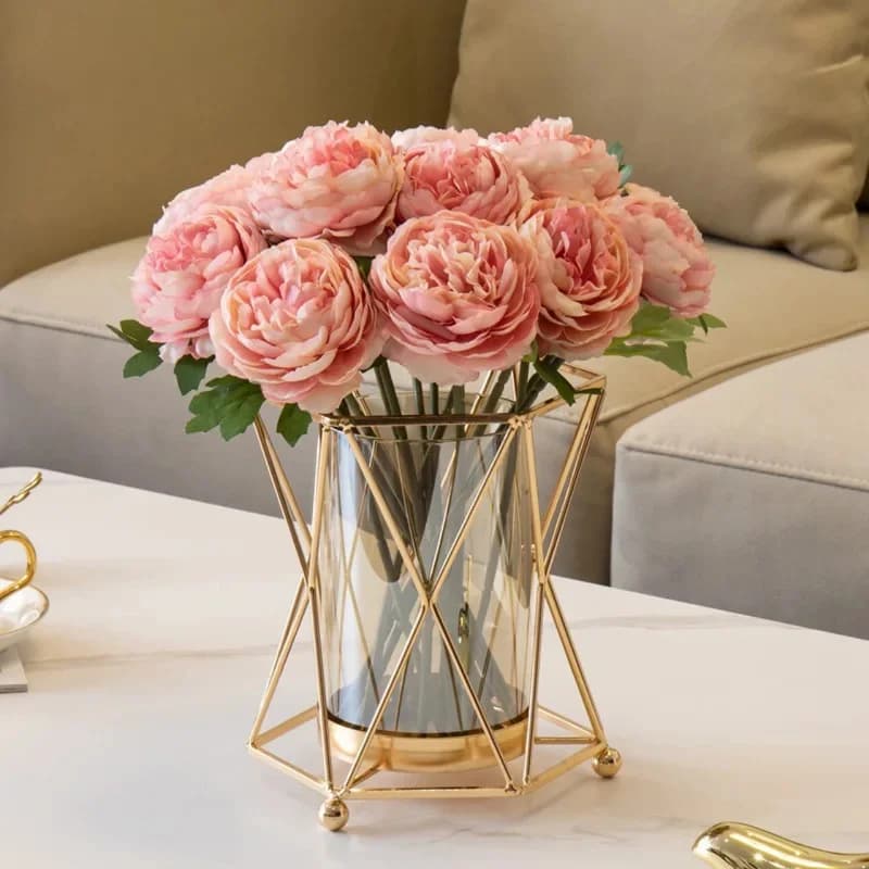 Vase en verre et fer forgé de luxe