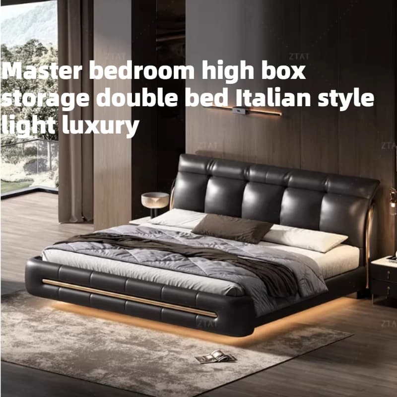 Lit en cuir 200x220cm pour 2 personnes, tête de lit moderne, cadre noir, lit double, lit queen, lit twin, mobilier de chambre à coucher de luxe pour hôtel