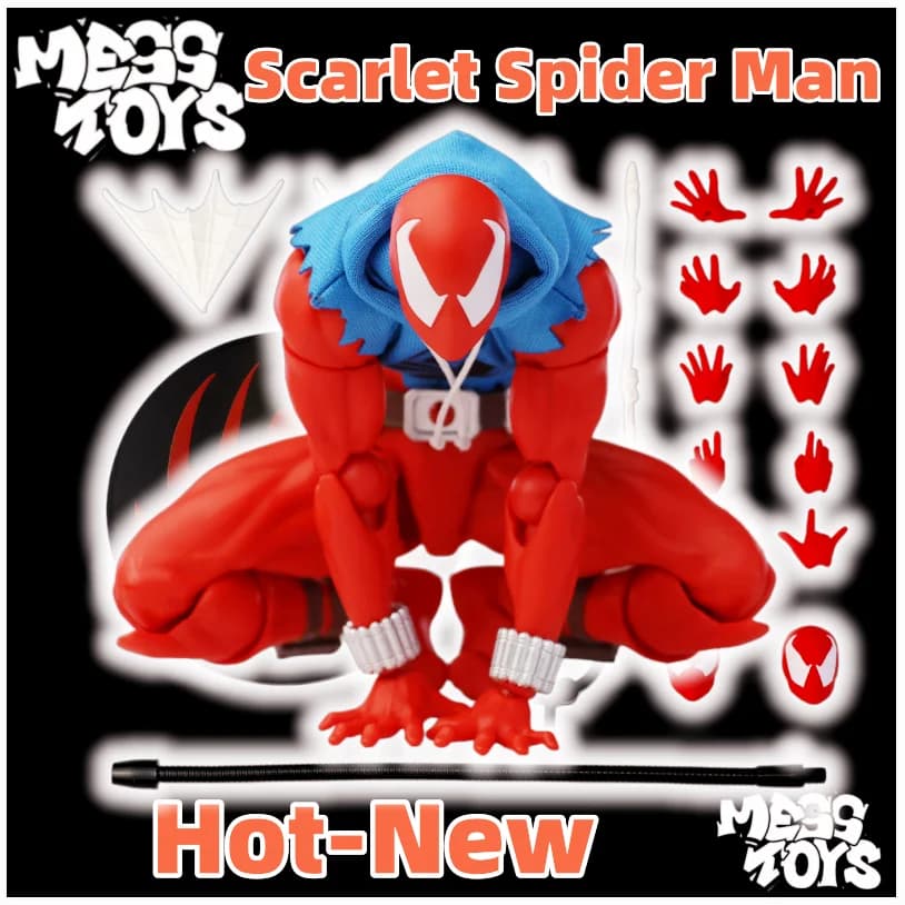 Hot Mess Toys Scarlet Hero Scarlet Spider Man Messtoys Spiderman Anime Action Figure Figurine Statue Model Gifts Kids Toys