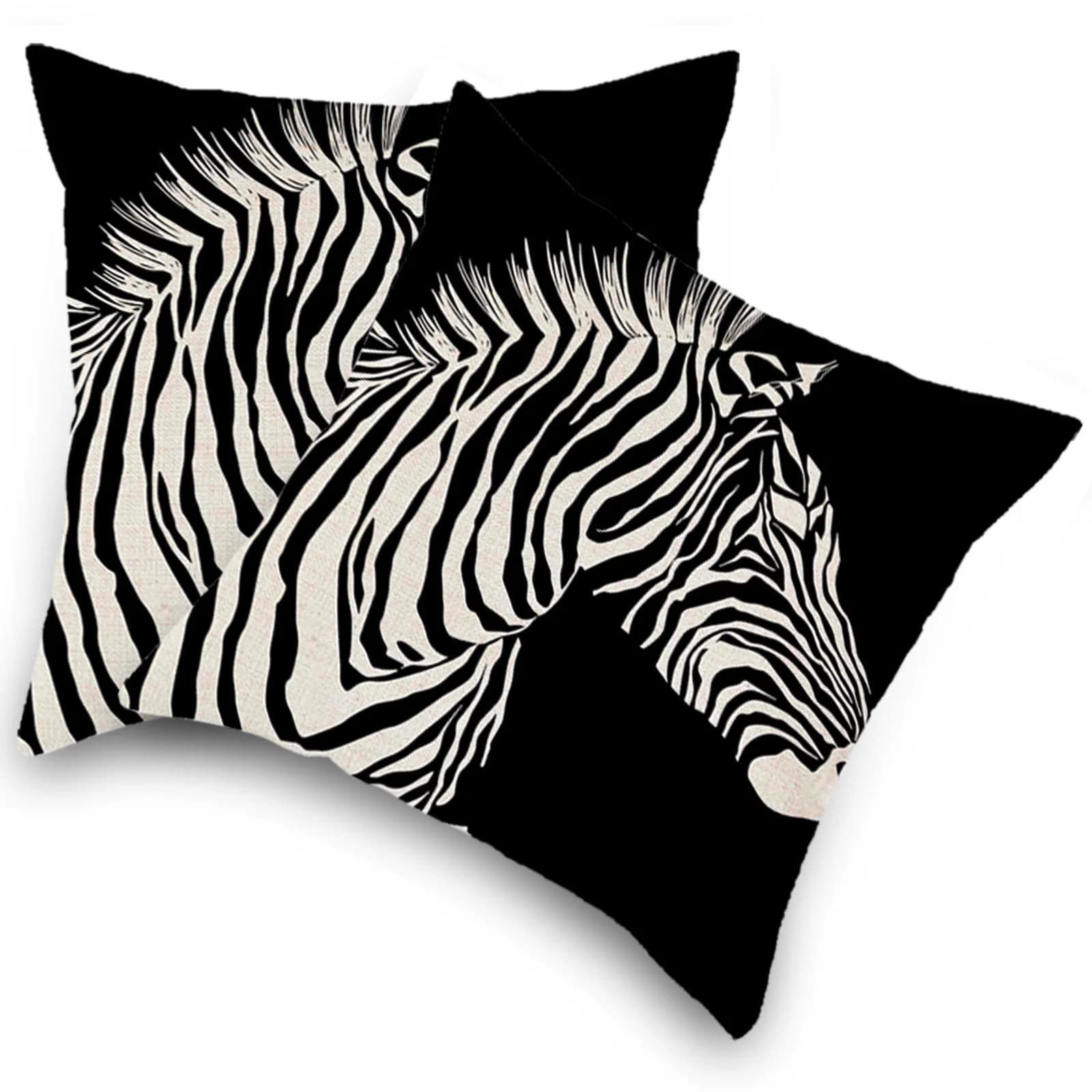 Juste de coussin en lin épaissi de zèbre noir sauvage africain, taie d'oreiller, vêtements de canapé-lit, décoration d'intérieur, nouveau