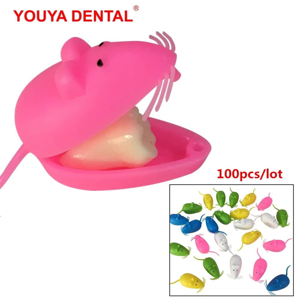 Boîte de rangement pour dents de lait, 100 pièces/lot, étui à mémoire de forme, boîte mignonne pour dents de bébé, conteneur personnalisé en forme de souris, cadeaux en plastique pour enfants